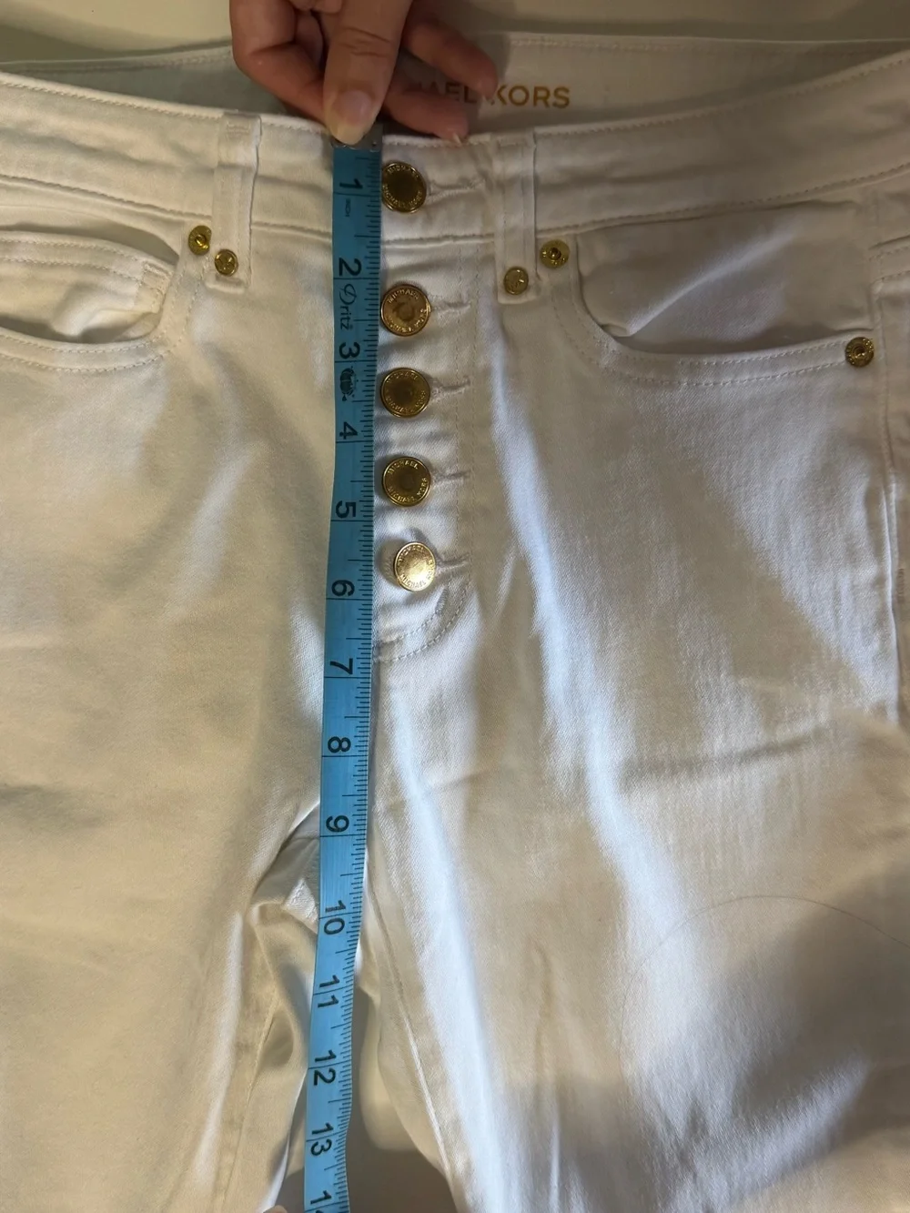 MICHAEL KORS White Selma Skinny Button-Fly Jeans